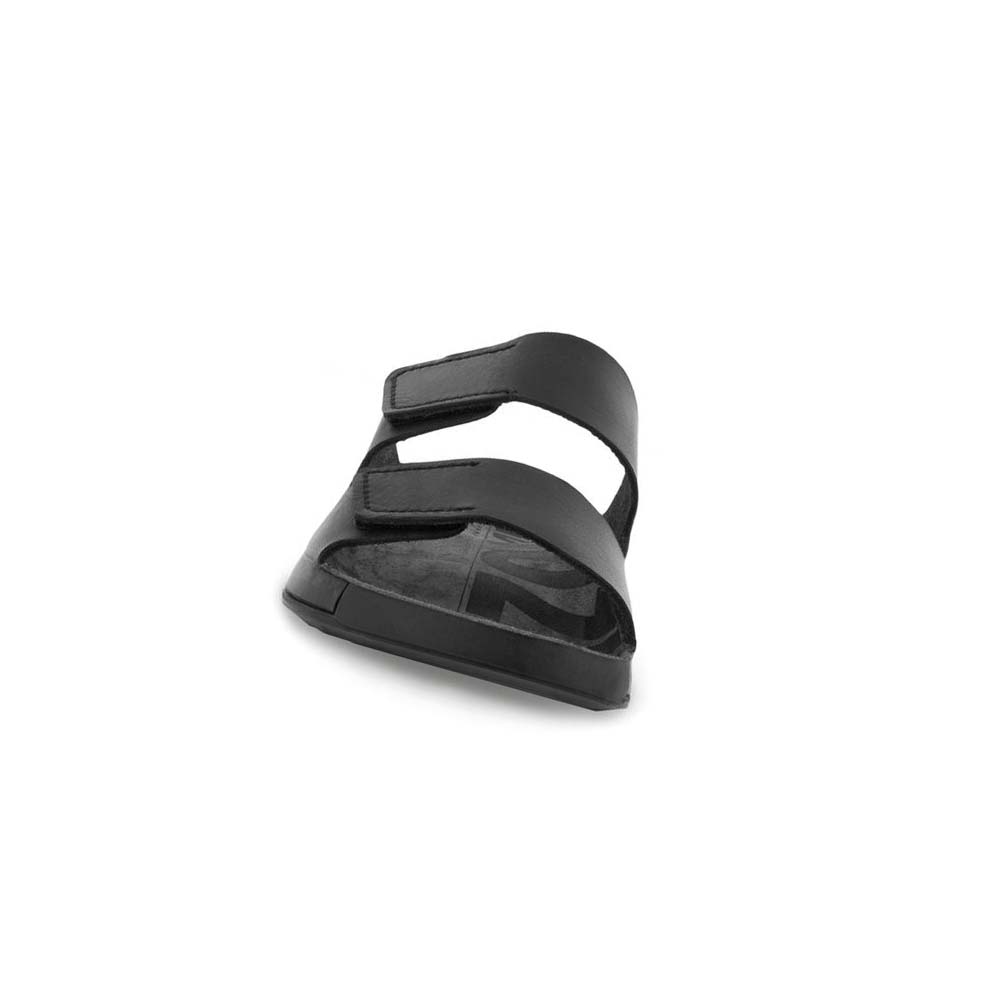 Men's Ecco 2nd Cozmo Two Band Sandals Black | USA 585MQZ